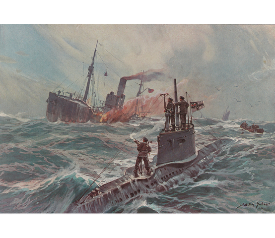 Alemania utiliza guerra de submarinos sin restricciones