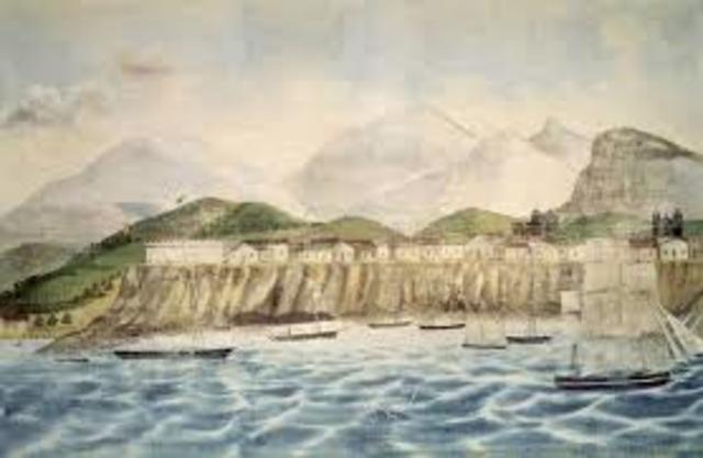 First Landing of the Beagle at St. Jago, Cape Verde Islands.