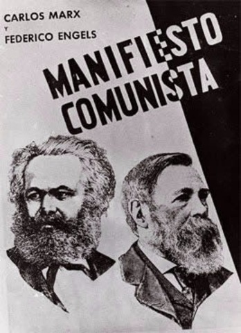 Marx junto Engels escribe "El Manifiesto Comunista"