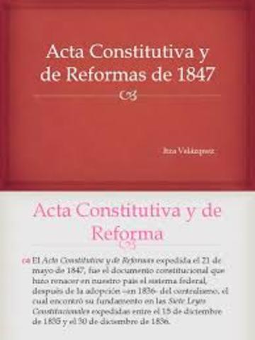 Acta Constitutiva y de Reformas 1847