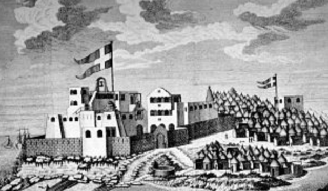 Danmark-norge grundlagde en række forter langs Afrikas vestkyst