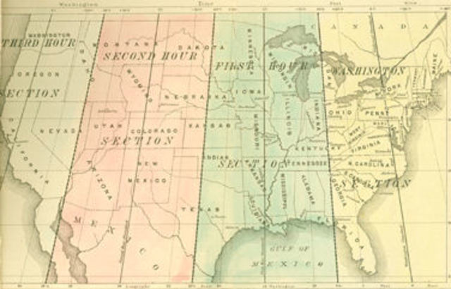 Railroads Set Up Timezones