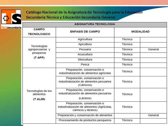 Asignaturas de carácter técnico