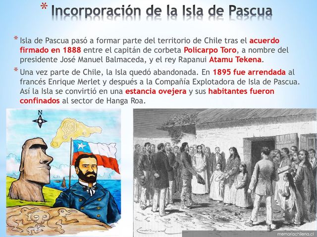 iNCORPORACIÓN DE ISLA DE PASCUA A LA SOBERANÍA CHILENA