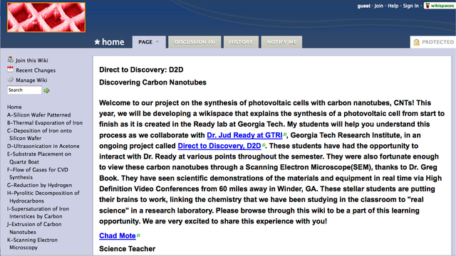 Chad Mote and Dr.Jud Ready collaborate on Advanced Chemistry curriculum