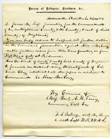 Freedmen’s Bureau bill vetoed