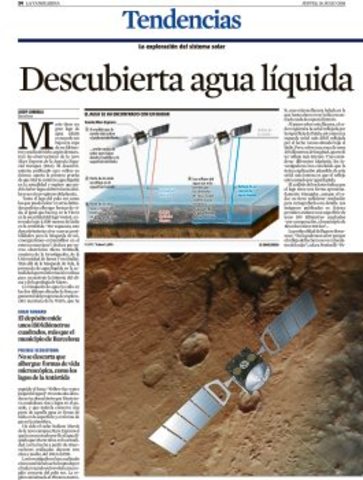 Descoberta aigua liquida a Mart