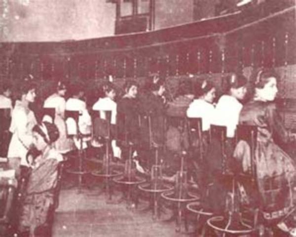 The first public telephone station, in the USA, was installed with electronic components and even partly digital