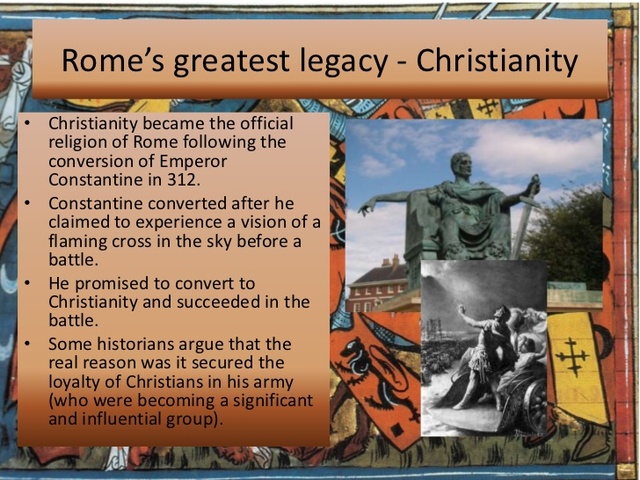 The Official Religion Of Rome Is Christianity