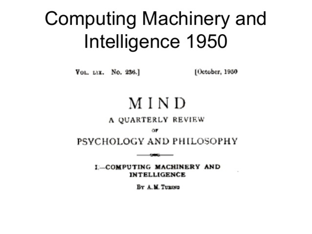 Alan Turing publishes “Computing Machinery and Intelligence”