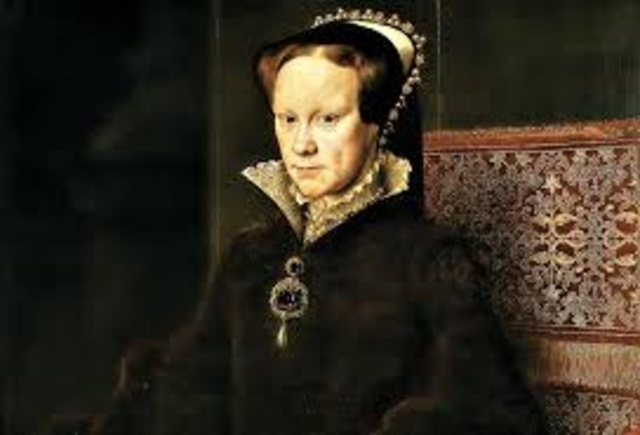 Mary Tudor "bloody Mary" becomes queen of england