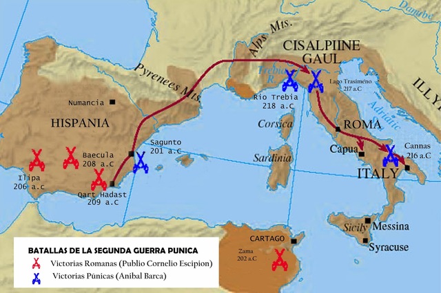 218-201 aC: Segona guerra púnica