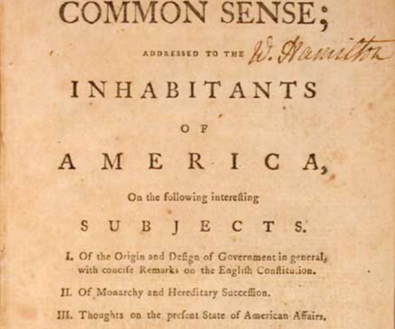 Thomas Paine publishes Comman Sense