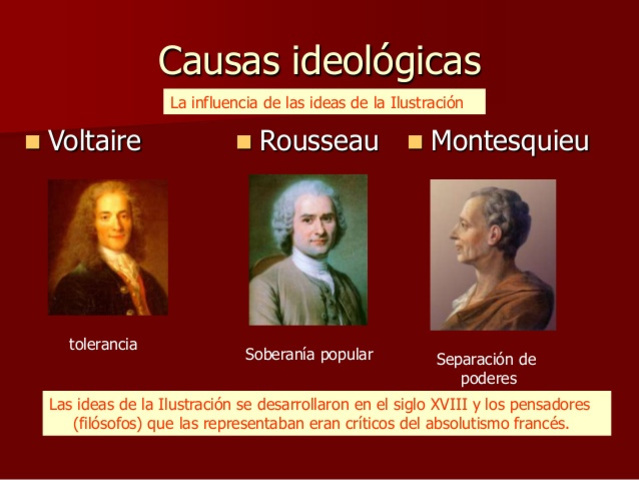 CAUSA IDEOLOGICA (LAS IDEAS  siglor XVIII)
