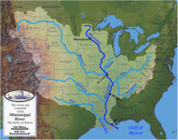 LaSalle claimed the Mississippi River Valley for France