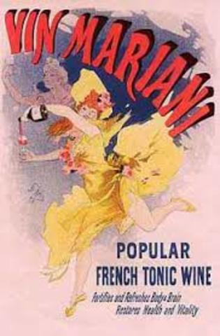 El boticario corso Angelo Mariani (1838-1914) puso en el mercado en París un vino de Burdeos fortalecido con hojas de coca.