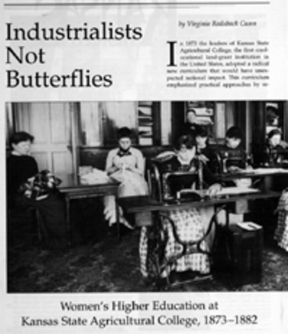 Kansas State Agricultural College offers women’s higher education for the first time. They played a pioneering role in the field of Domestic Science