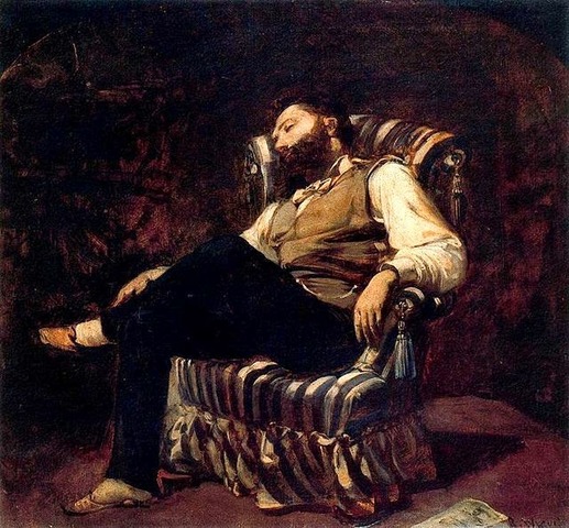 La siesta (La migdiada). Ramón Martí Alsina, 1884