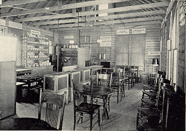The Rumford Kitchen at the World Columbian Exposition in Chicago. This kitchen showed the application of the principles of domestic science.
