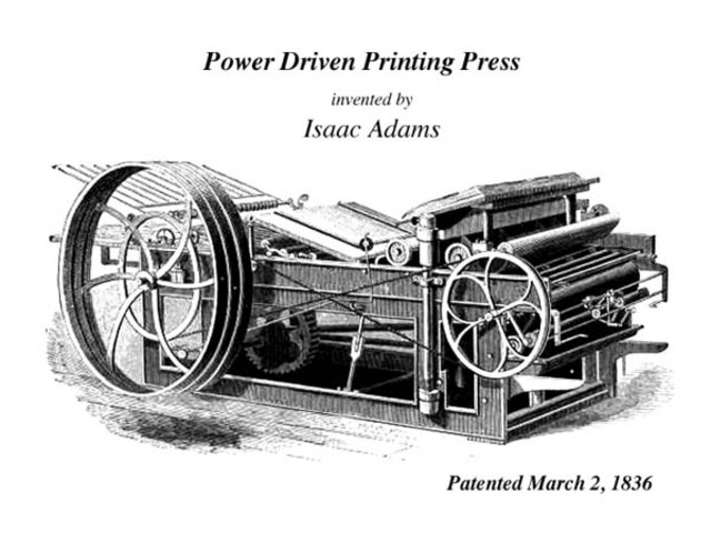 First use of steam-powered printing press