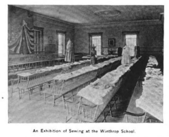 Winthrop School in Boston appointed the first sewing teacher.