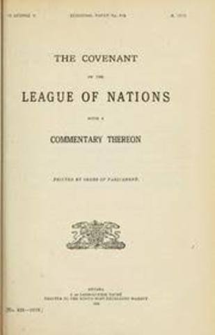 Draft Covenant of League of Nations completed
