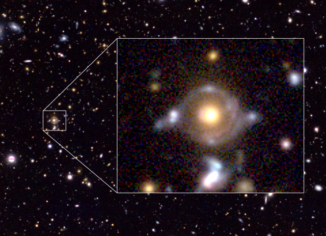Prediction of a galactic gravitational lensing
