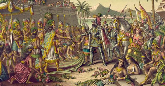 Cortes defeats Aztecs