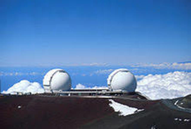 Telescopios instalados en un volcán en Hawaii