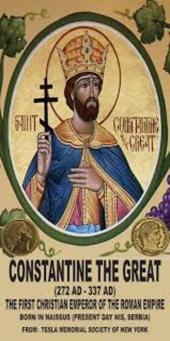 Edict of Milan grants official toleration of Christianity in the Roman Empire