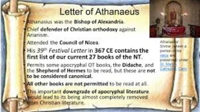 Athanasius lists all 27 books of the New Testament