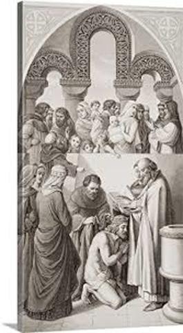 St. Augustine of Canterbury baptizes King Ethelbert of Kent