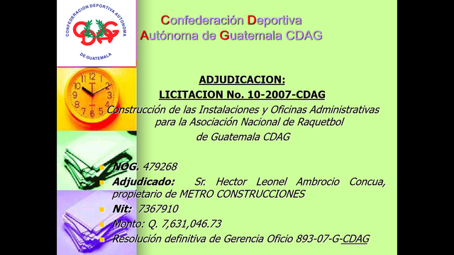 Adjudicación licitación a Metro Construcciones