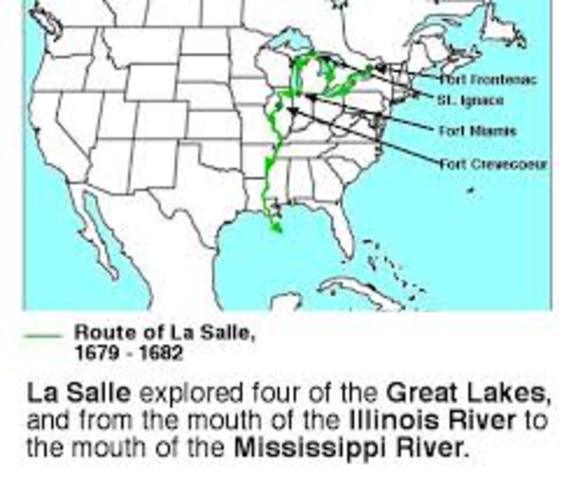 LaSalle claimed the Mississippi River Valley for France