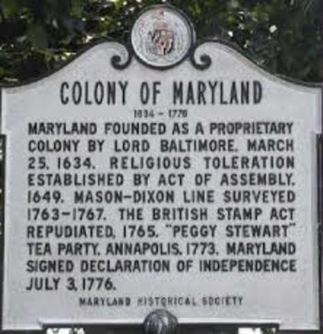 Maryland founded