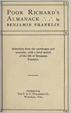 Benjamin Franklin published Poor Richard's Almanack