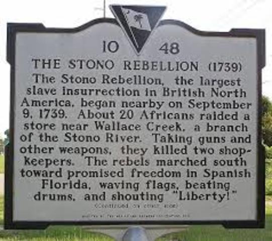 Stono slave rebellion SC