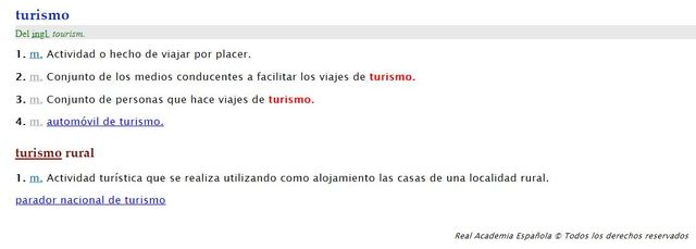 La RAE introduce el término ''Turismo''