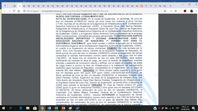 Suspensión del tiempo contractual de la obra