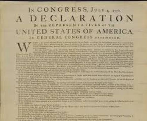 La declaración de la independencia de los Estados Unidos de America