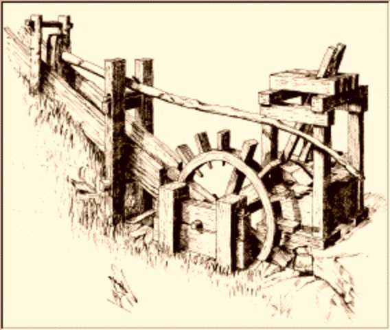 Primeros molinos de agua.