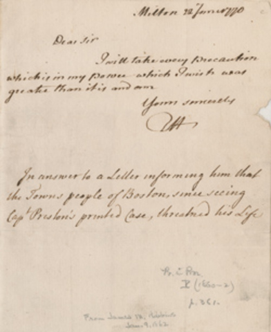 Thomas Hutchinson Letters