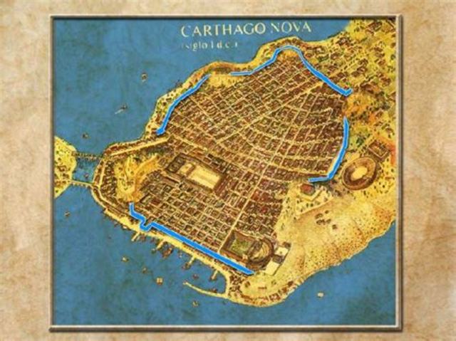 209 a. C. Conquista de Cartagonova por parte de los romanos.