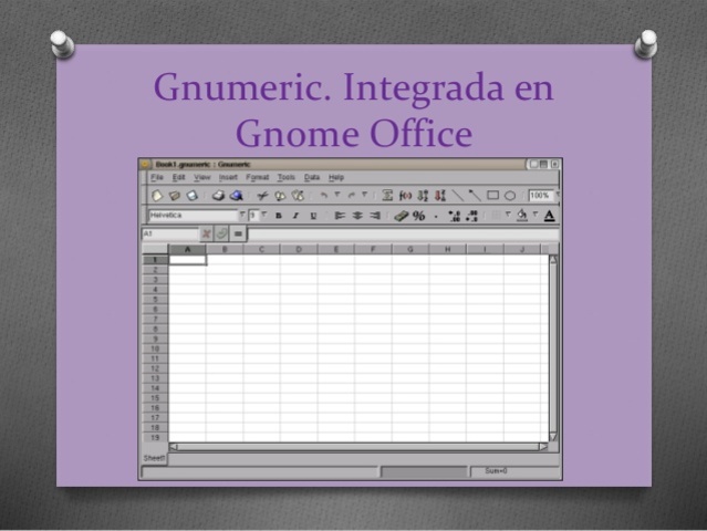 Gnumeric integrado en gnome office
