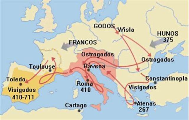 414 d.C. Llegada de los visigodos.
