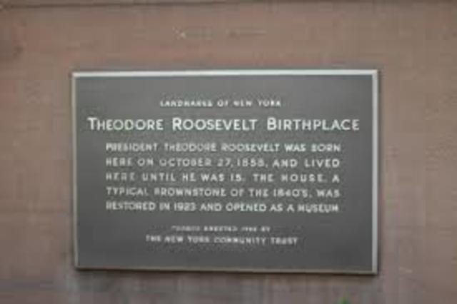 Theodore Roosevelt is Born