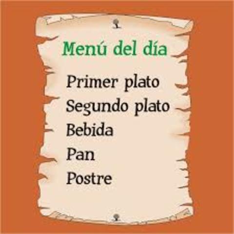 Introducción del menú del día