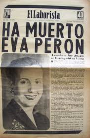 1952 Muerte de Eva Peron