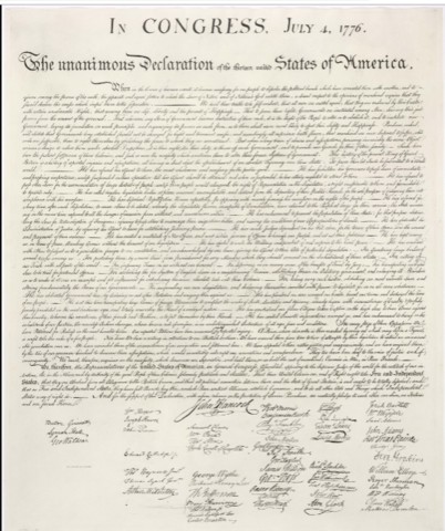 Declaration of Independence signed