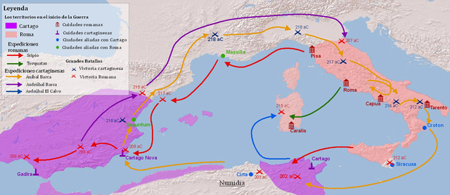 Comienzo de la Segunda Guerra Púnica.